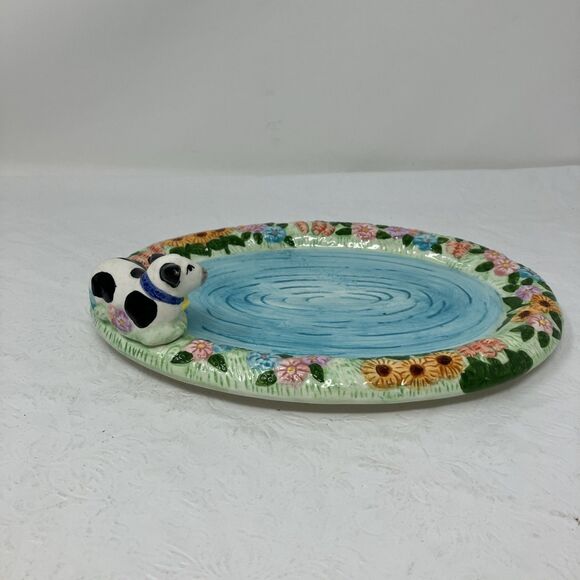 Mercuries Country Farm Childs Tea Set Tray Hand Painted Cow By Lake Replacement - Picture 7 of 10